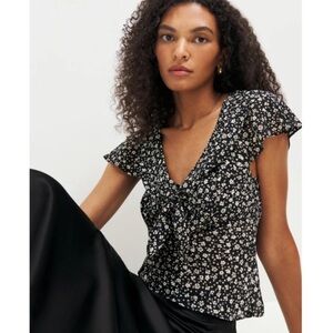 Reformation floral georgette Britta top size XS‎
